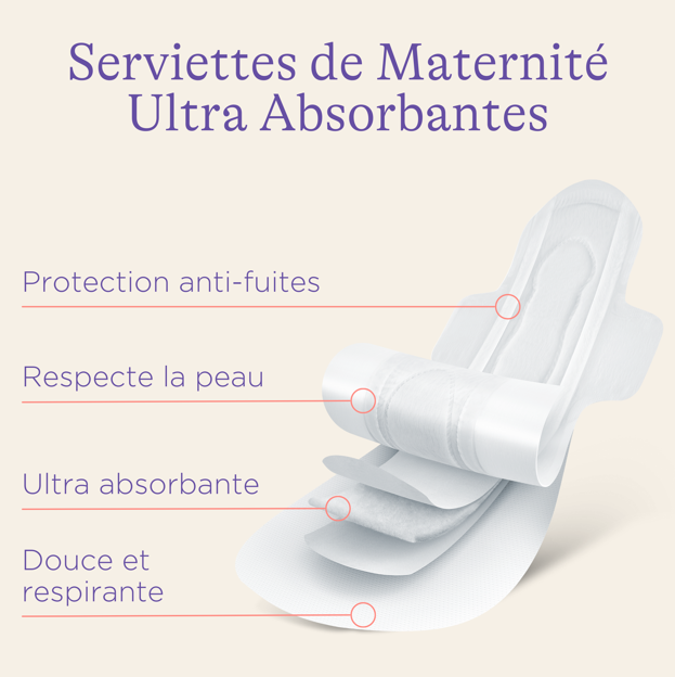 Serviette maternité post-accouchement 10 pcs