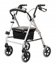 Rollator 4 roues pliable GCARE EASY en aluminium gris clair